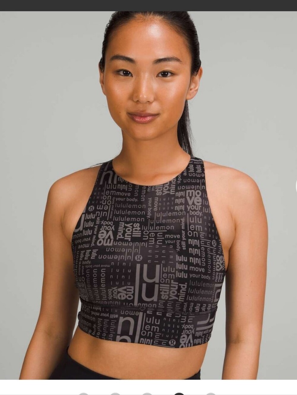 Lululemon Energy High-Neck Longline Bra *Medium Support, B–D Cups  Ombre Black